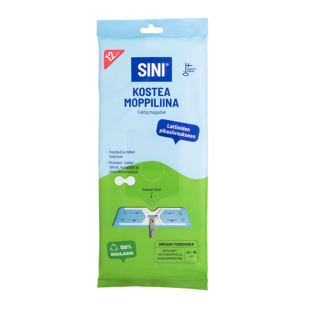 SINI Fuktig Moppduk med Äppeldoft 12-pack