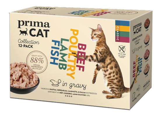 PrimaCat Classic multipack i sås 12 x 85 g
