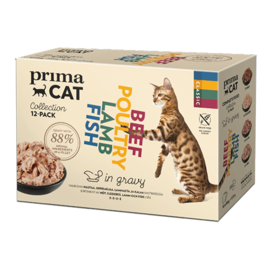 PrimaCat Classic multipack i sås 12 x 85 g