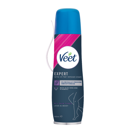 Veet Spray-On Hårtborttagningskräm Ben & Kropp Känslig Hud 150 ml