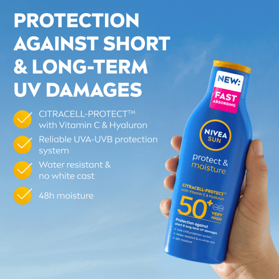 NIVEA SUN Solkräm Protect & Moisture Sun Lotion SPF50+ 200 ml