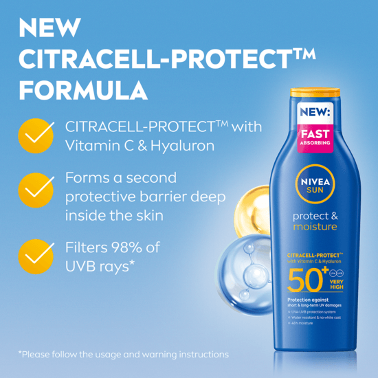 NIVEA SUN Solkräm Protect & Moisture Sun Lotion SPF50+ 200 ml