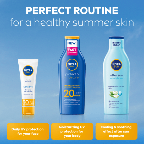 NIVEA SUN Solkräm Protect & Moisture Sun Lotion SPF20 200 ml