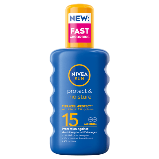NIVEA SUN Solskydd Protect & Moisture Sun Spray SPF15 200 ml