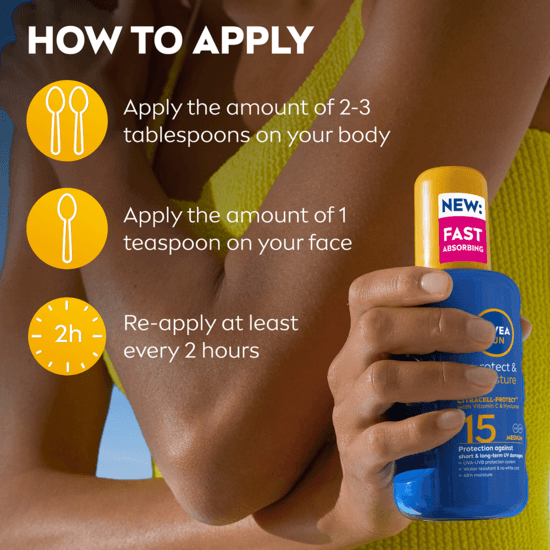 NIVEA SUN Solskydd Protect & Moisture Sun Spray SPF15 200 ml
