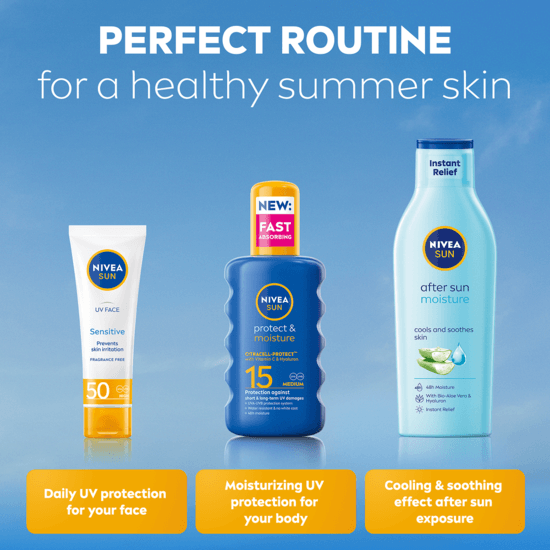 NIVEA SUN Solskydd Protect & Moisture Sun Spray SPF15 200 ml