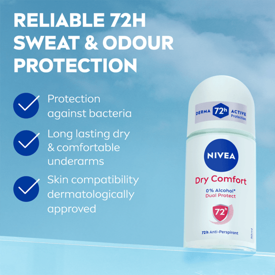 NIVEA Antiperspirant Deo Dry Comfort Roll On 50 ml