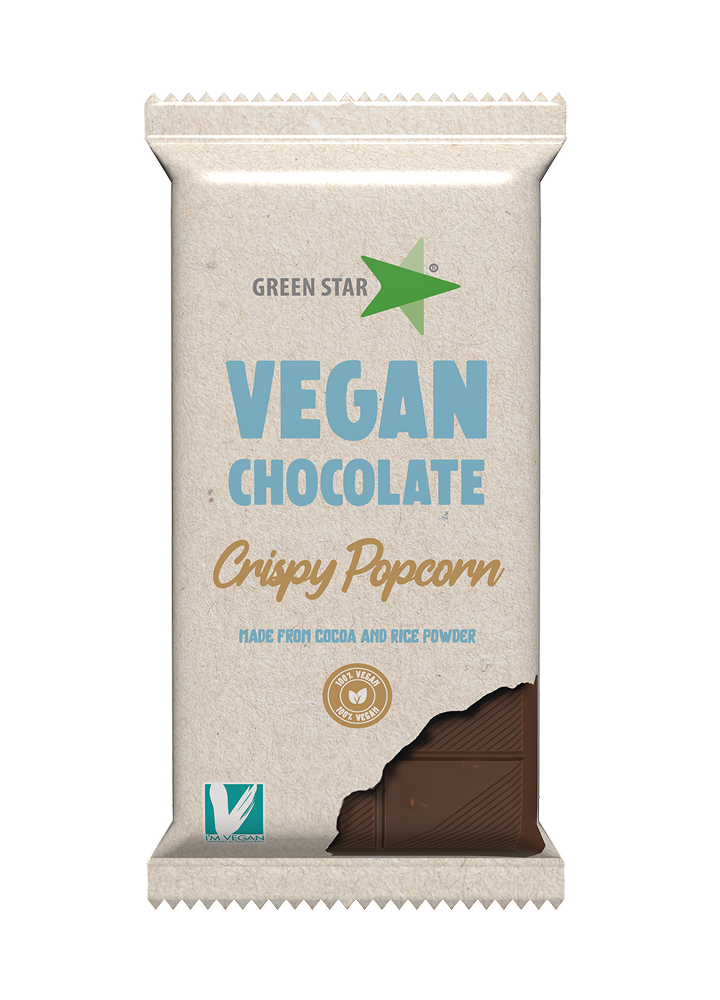 Green Star Vegan Crispy Popcorn Choklad 90 g