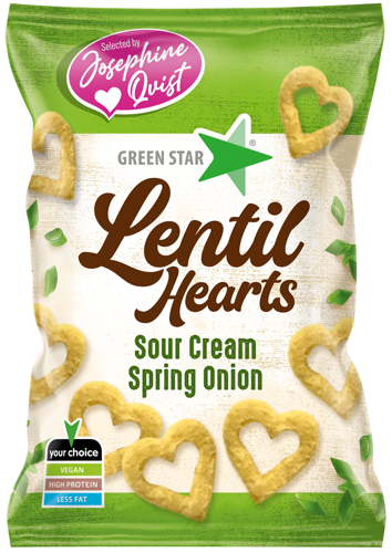 Green Star Lentil Hearts Sour Cream/Spring Onion 100 g