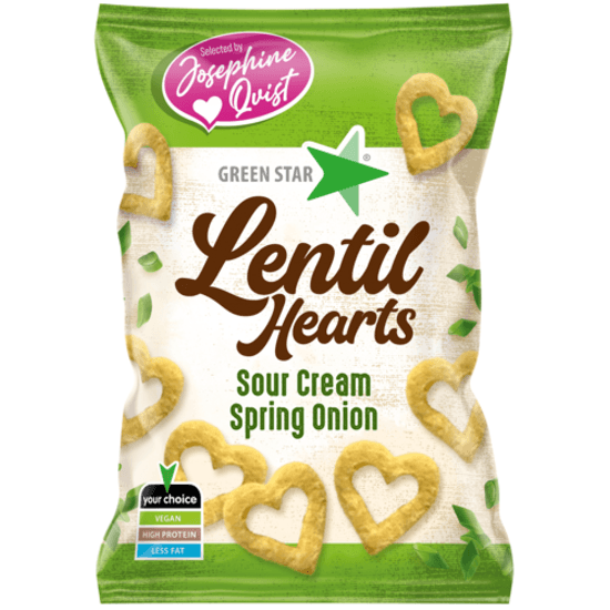 Green Star Lentil Hearts Sour Cream/Spring Onion 100 g