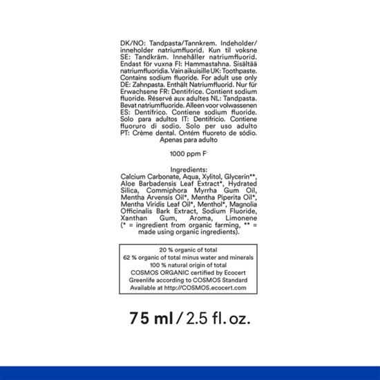 Urtekram Tandkräm Mint Fluor EKO 75 ml
