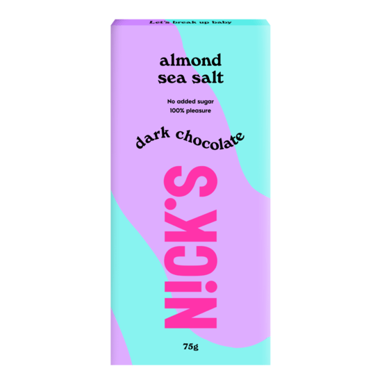 Nicks Dark Chocolate Almond Sea Salt 75 g
