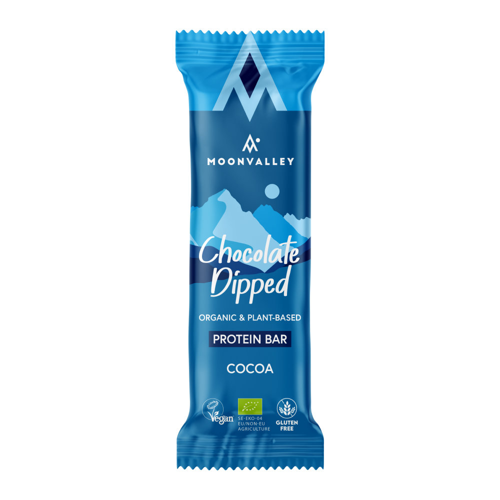Moonvalley Ekologisk Chokladdoppad Proteinbar Kakao Glutenfri 60 g