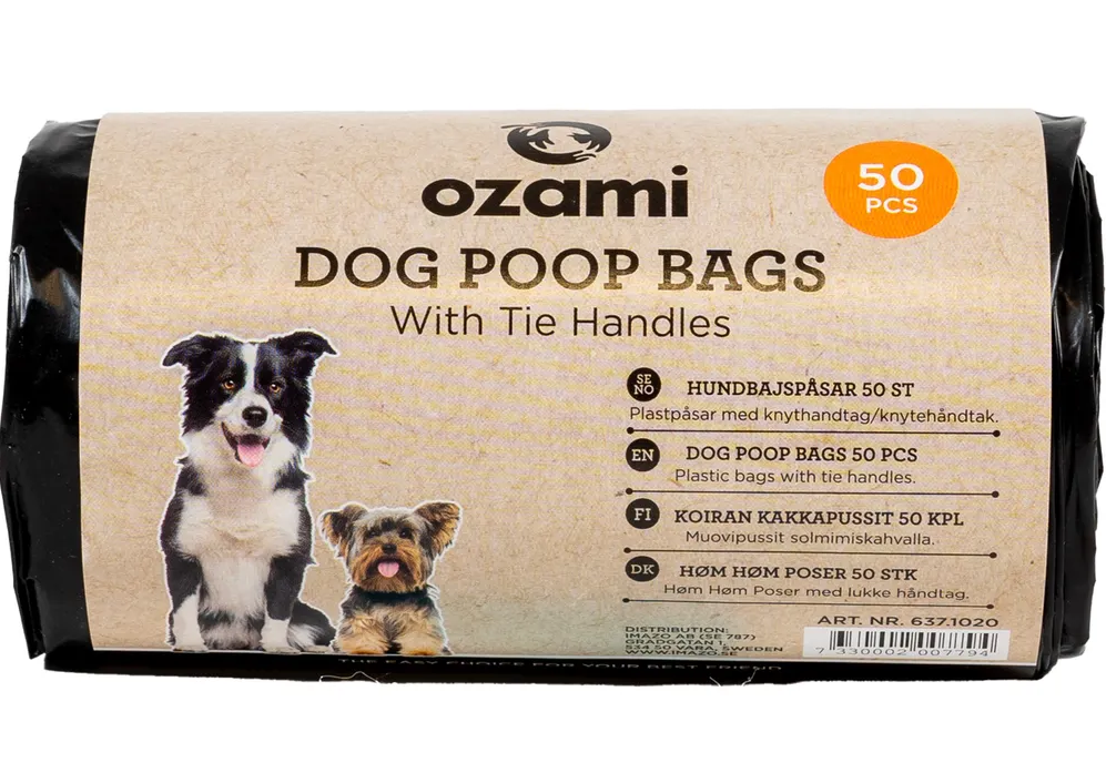 Ozami Bajspåsar med Knythandtag Svart 50-pack