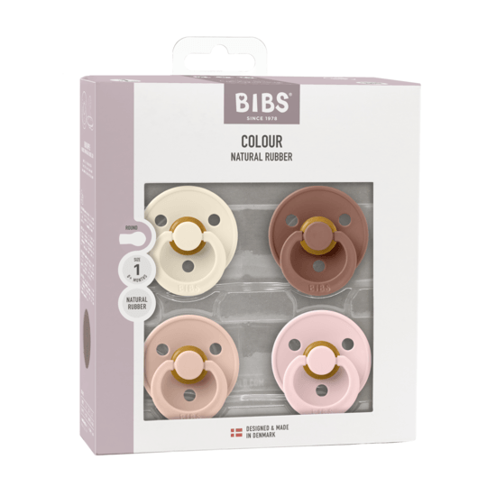 BIBS Colour Latex Size 1 Ivory/Blush/Woodchuck/Blossom 4-pack