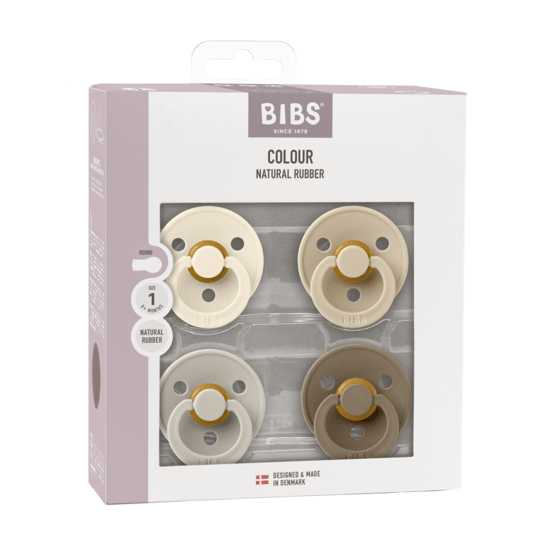 BIBS Colour Latex Size 1 Ivory/Sand/Vanilla/Dark Oak 4-pack