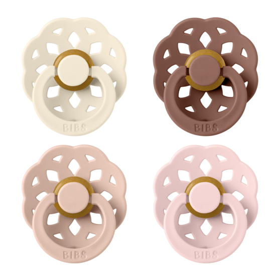 BIBS Boheme Latex Size 2 Ivory/Blush/Woodchuck/Blossom 4-pack