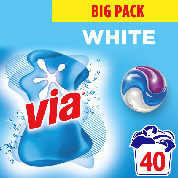 Via Tvättkapslar White 40-pack