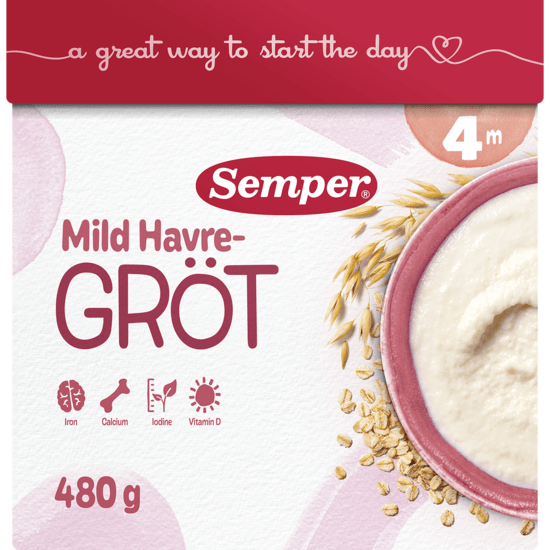 Semper Havregröt Mild & Naturell 4 mån 16-24 portioner