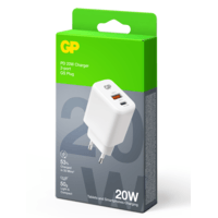 GP Batteries Väggladdare 20W USB-A + USB-C