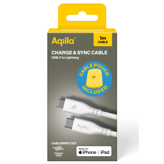Aqiila Cablebird Kabel USB-C till Lightning 60W Silikon 1 m