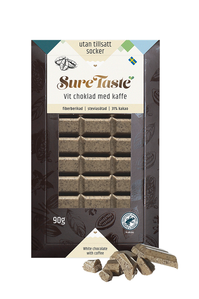 Sure Taste Vit Choklad med Kaffe 90 g