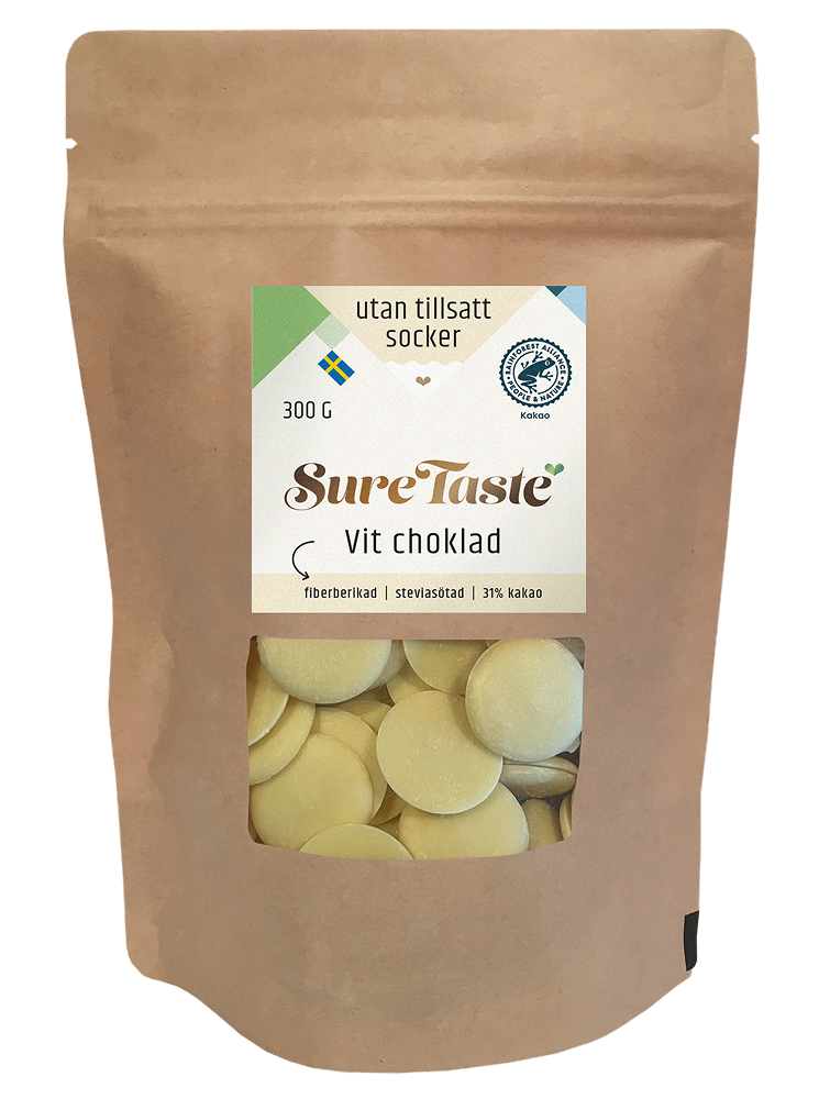 Sure Taste Chokladpellets Vit 300 g