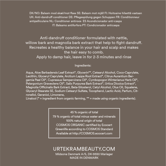 Urtekram Nettle Conditioner Anti-Dandruff Organic 180 ml