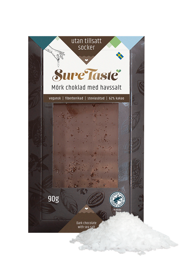 Sure Taste Chokladkaka Mörk Choklad Havssalt 90 g