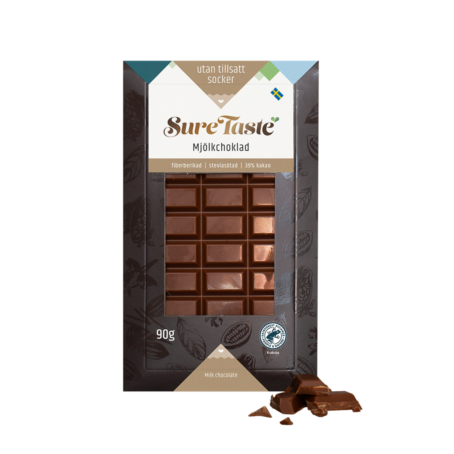 Alternativ bild 1 för Sure Taste Chokladkaka Mjölkchoklad 90 g