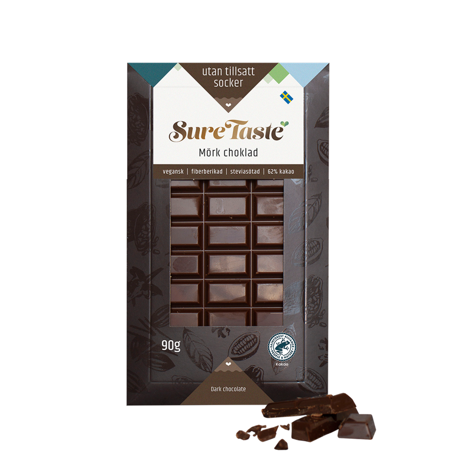 Alternativ bild 1 för Sure Taste Chokladkaka Mörk Choklad 90 g