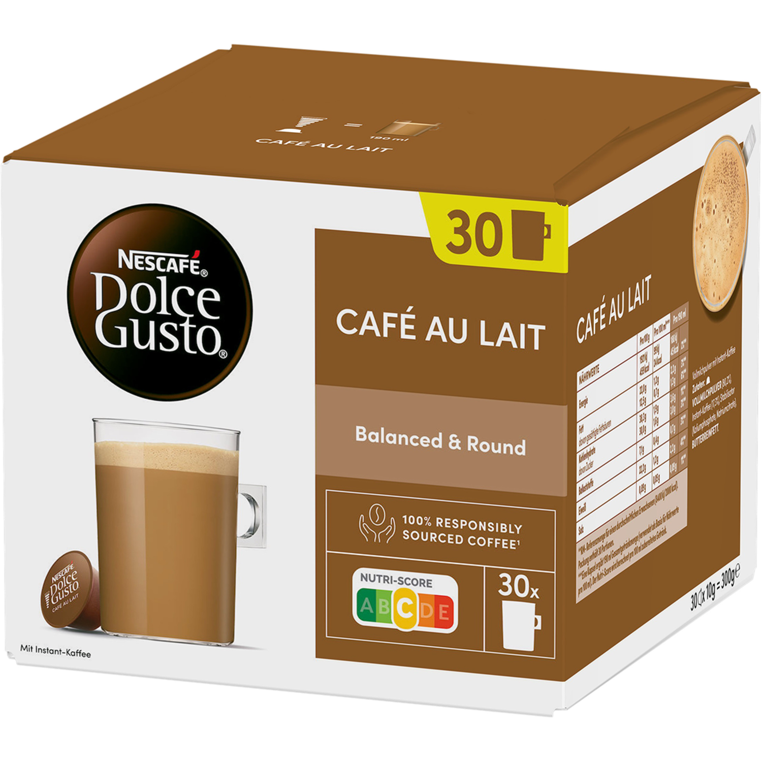 Alternativ bild 1 för Dolce Gusto Cafe Au Lait coffee capsule, 30 pcs., 300 g