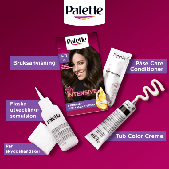 Palette Intensive Creme Coloration 5-11 Ljus Askbrun