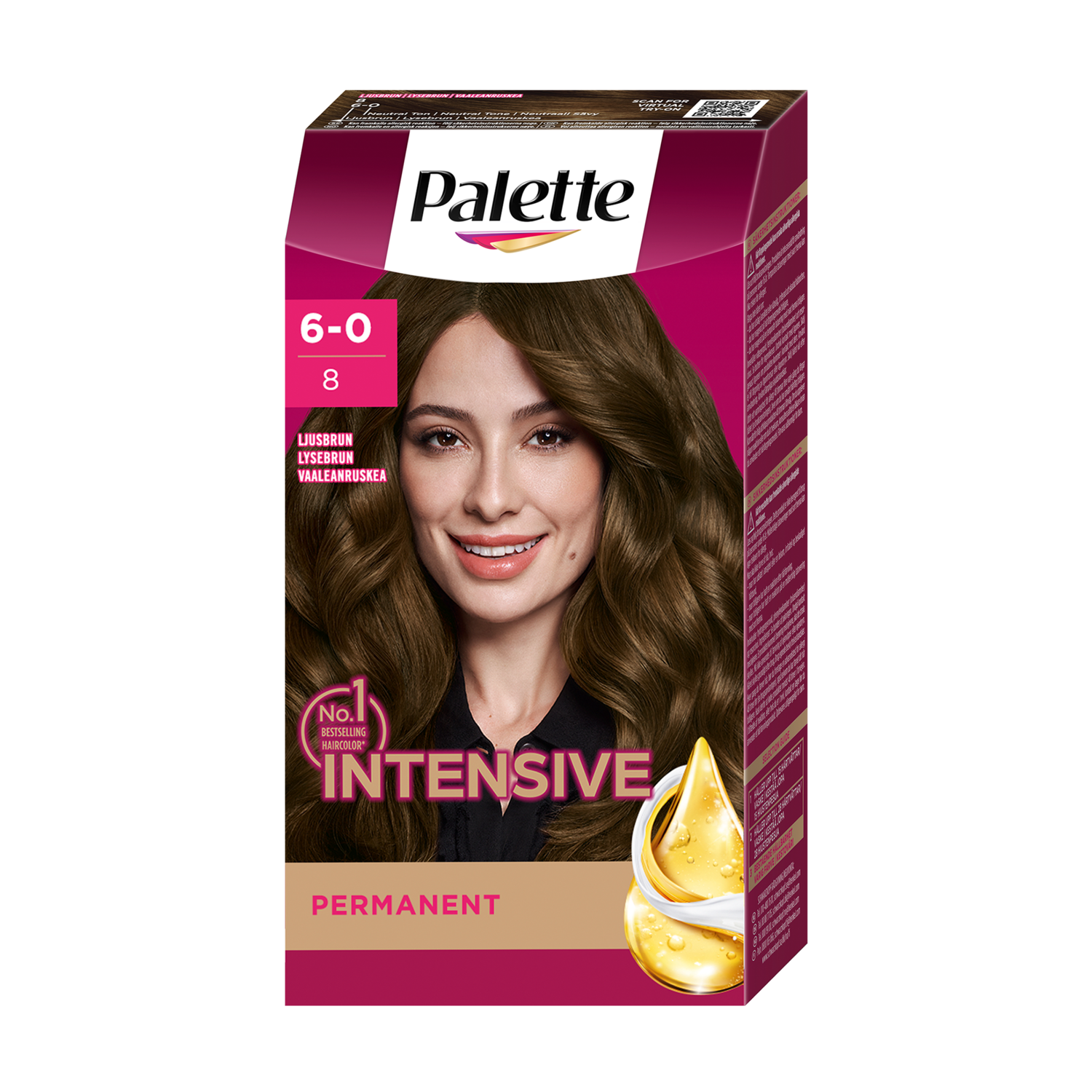 Alternativ bild 1 för MOOD Hair Colour 4 in 1 No. 8 Light Brown - pcs 1