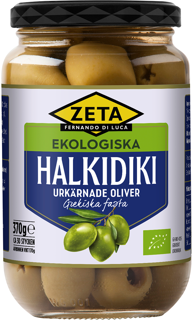 Zeta Halkidikioliver urkärnade Ekologiska 370 g