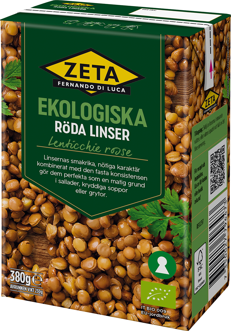 Zeta Röda Linser Ekologiska 380 g