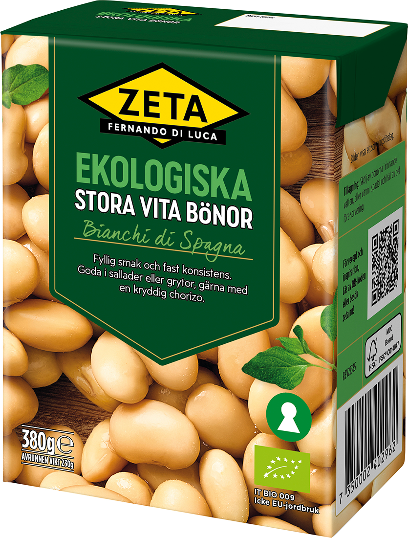 Zeta Stora Vita Bönor Ekologiska 380 g