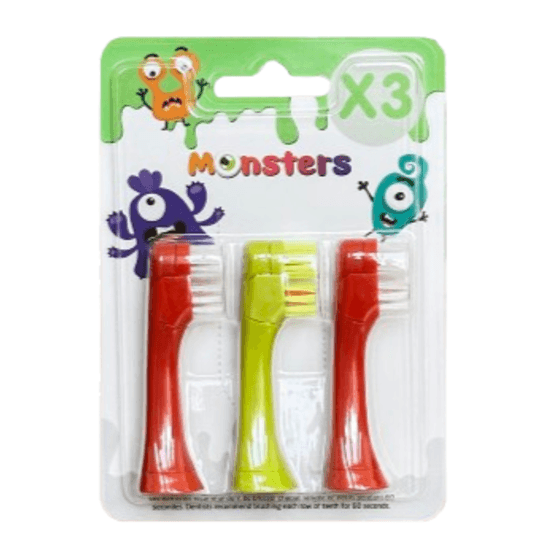Les Babygators Monsters Refill Borsthuvuden 3-pack