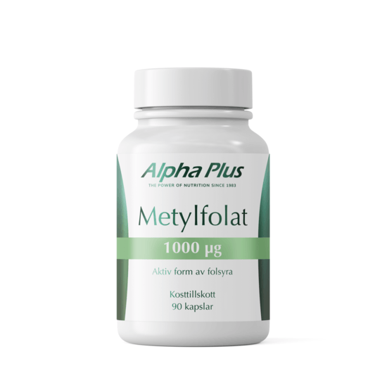 Alpha Plus Metylfolat 1000 µg 90 kapslar
