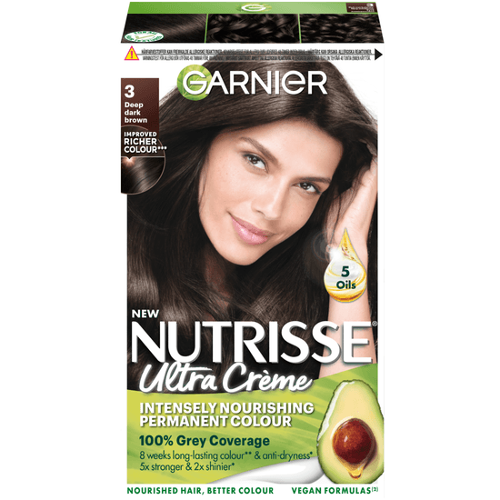Garnier Nutrisse Ultra Créme Permanent Hårfärg 3 Deep Dark Brown