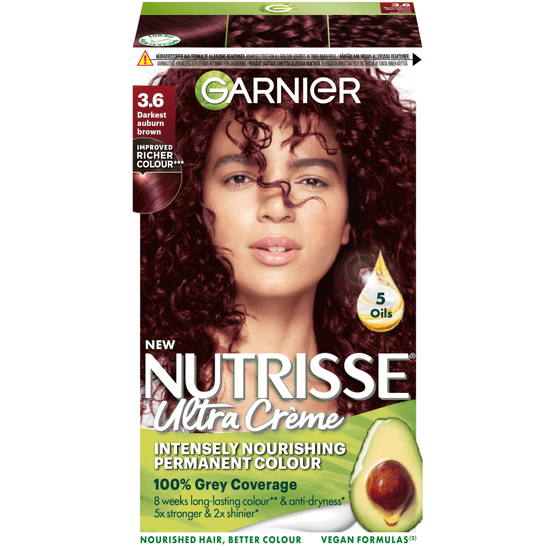 Garnier Nutrisse Ultra Créme Permanent Hårfärg 3.6 Darkest Auburn Brown