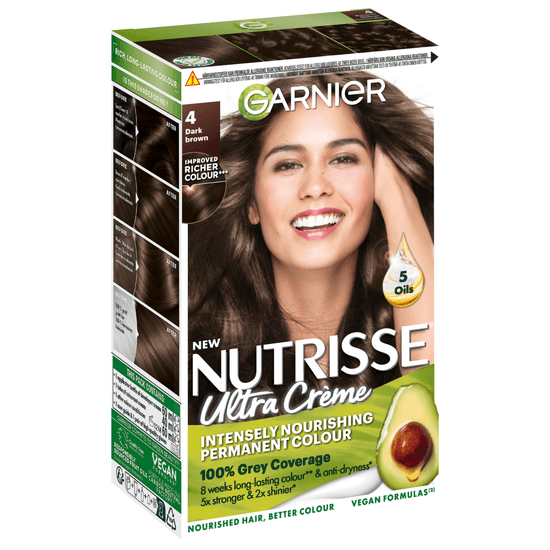 Garnier Nutrisse Ultra Créme Permanent Hårfärg 4 Dark Brown