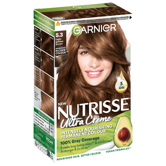 Garnier Nutrisse Ultra Créme Permanent Hårfärg 5.3 Light Golden Brown