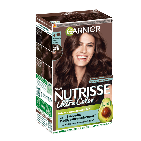 Garnier Nutrisse Ultra Color Permanent Hårfärg 4.15 Mahogany Ashy Brown