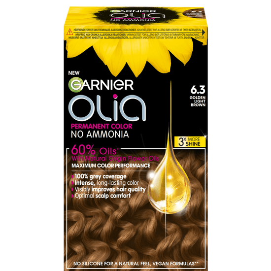 Garnier Olia Permanent Hårfärg 6.3 Golden Light Brown