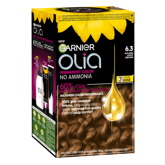 Garnier Olia Permanent Hårfärg 6.3 Golden Light Brown