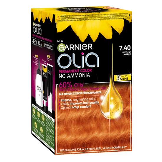 Garnier Olia Permanent Hårfärg 7.40 Intense Copper