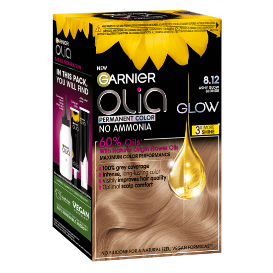 Garnier Olia Permanent Hårfärg 8.12 Ashy Glow Blonde