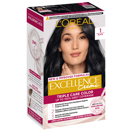 L'Oréal Paris Excellence Creme Permanent Hårfärg 1 Black
