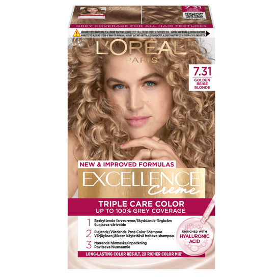 L'Oréal Paris Excellence Creme Permanent Hårfärg 7.31 Golden Beige Blonde